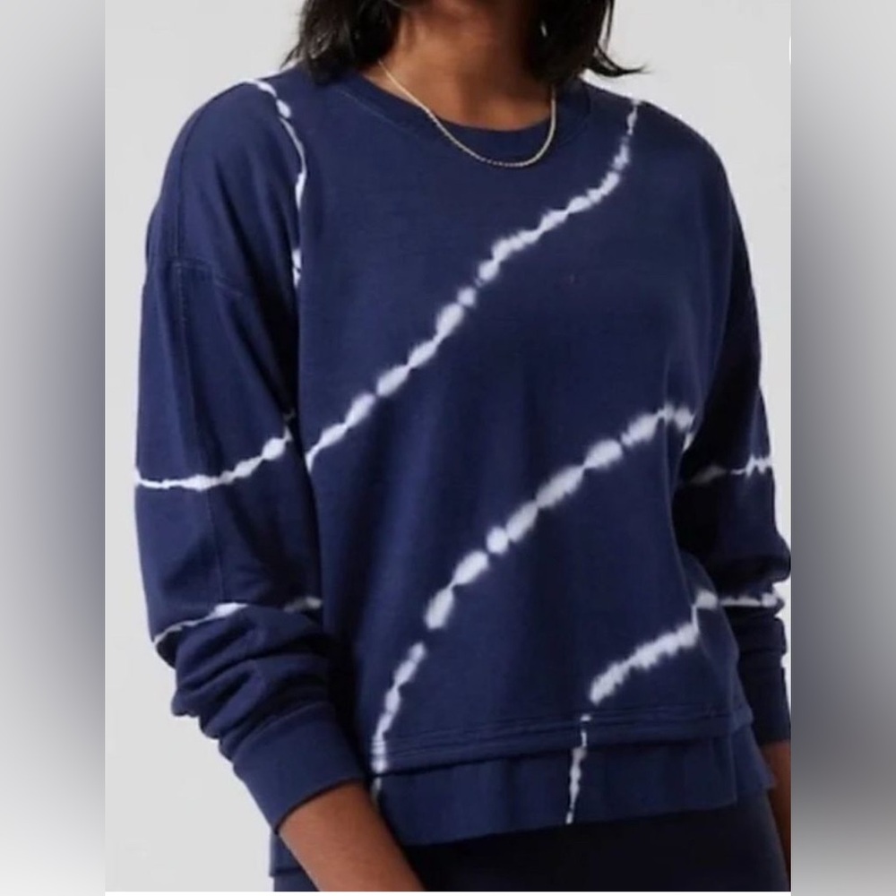 Athleta Sundown Tie Dye Sweartshirt 2.0 Blue Eclipse- Size Large